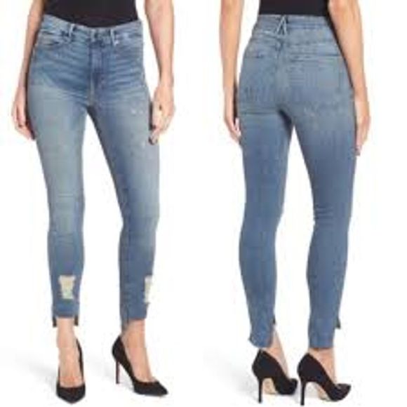 Good American Denim - Good American High Waist Distressed Skinny Jean 27